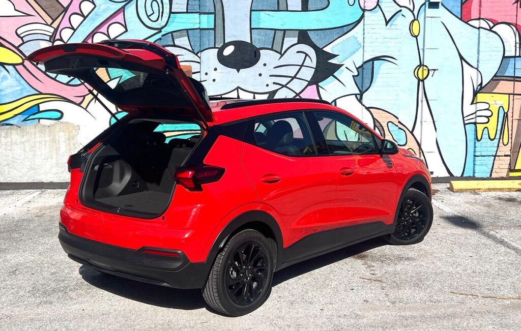 Despite its compact exterior, the 2027 Bolt offers stretch-out seating for five, fold-down rear seat practicality, and generous load space. Photo by Howard Walker
