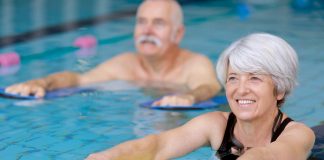 Take a water aerobics class or try exercises on your own at Swim Lessons in Naples. Photo courtesy of AdobeStock