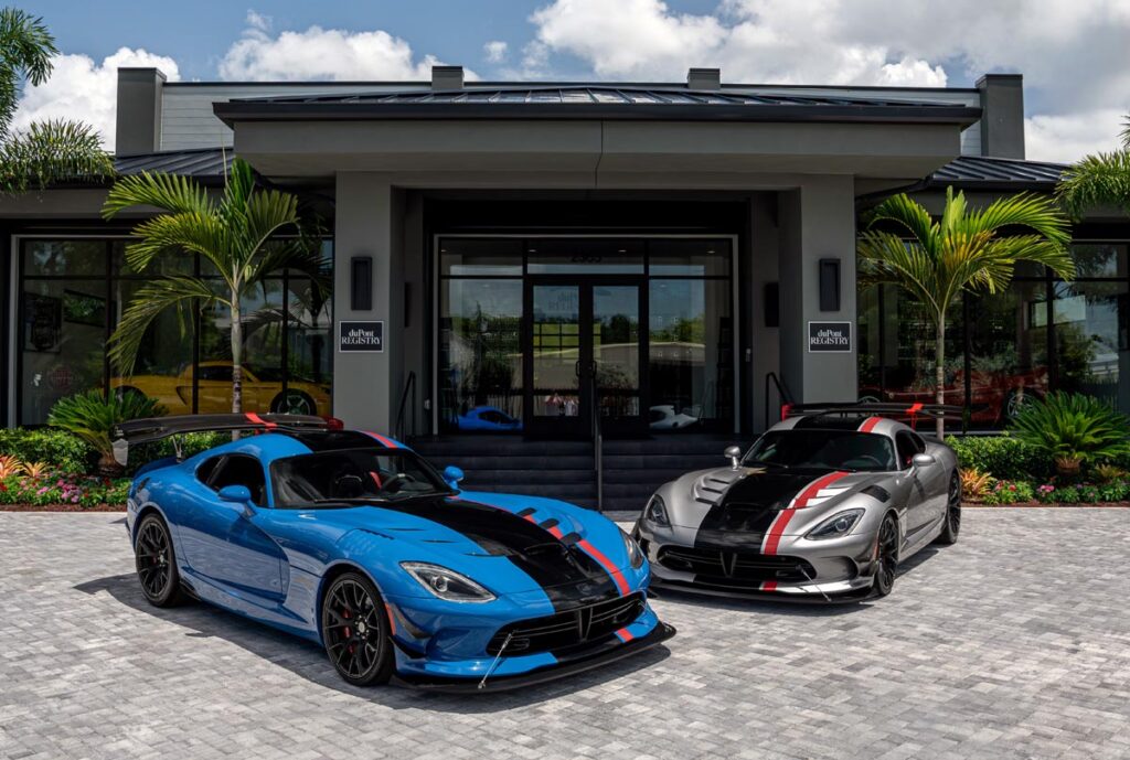 The 7,200-square-foot showroom features a continuous cycle of valuable cars that rotate once they’re sold. Photo by Devin Bell