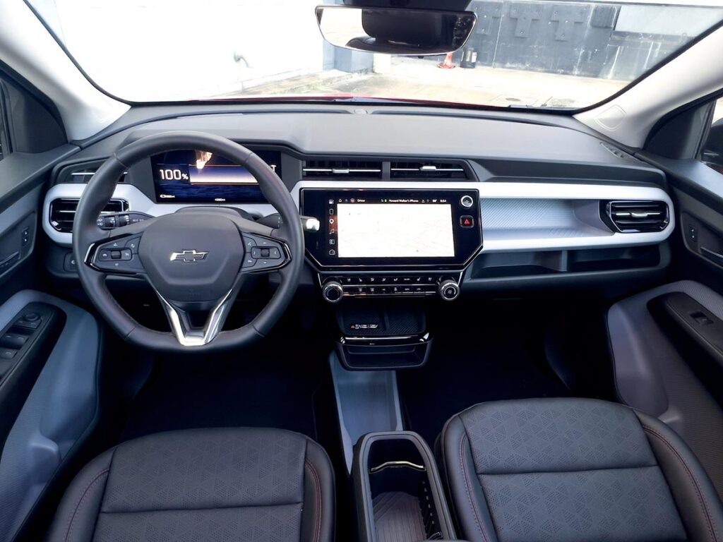 The view from the driver's seat in the 2027 Bolt EV. Photo by Howard Walker