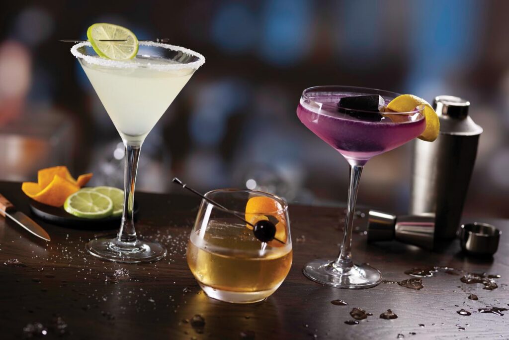 An array of colorful cocktails. Photo courtesy of Eddie V’s Prime Seafood